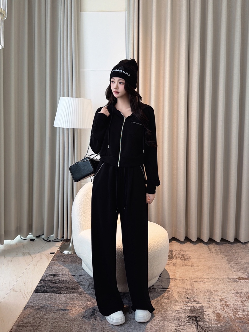 CLOTH韓國直郵女士新款人氣休閑真品推薦熱賣套裝拉鏈連帽CLOTH套裝