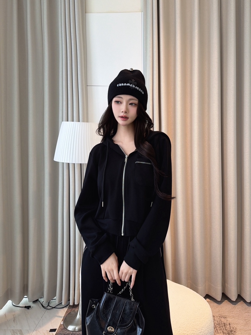 CLOTH韓國直郵女士新款人氣休閑真品推薦熱賣套裝拉鏈連帽CLOTH套裝