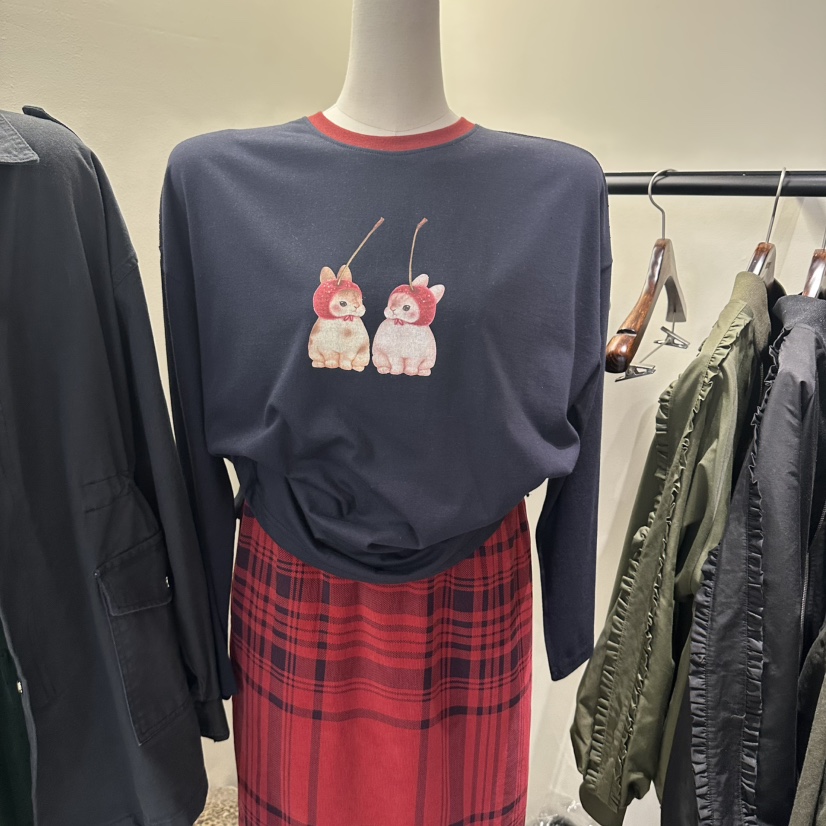 HONEY韓國直郵女裝新品人氣休閑熱賣推薦真品時尚長袖T恤Honey長袖T恤圖色2