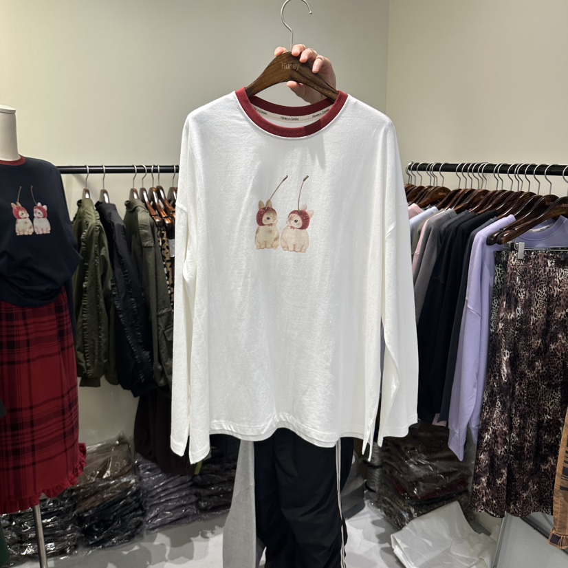 HONEY韓國直郵女裝新品人氣休閑熱賣推薦真品時尚長袖T恤Honey長袖T恤圖色3