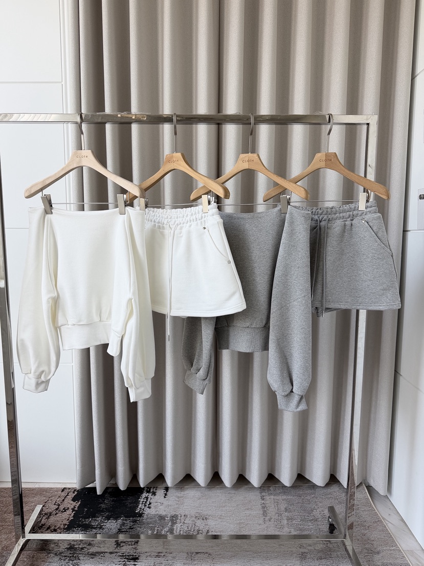 CLOTH東大門直郵女裝新品推薦真品熱賣時尚休閑套裝露肩羅紋CLOTH套裝