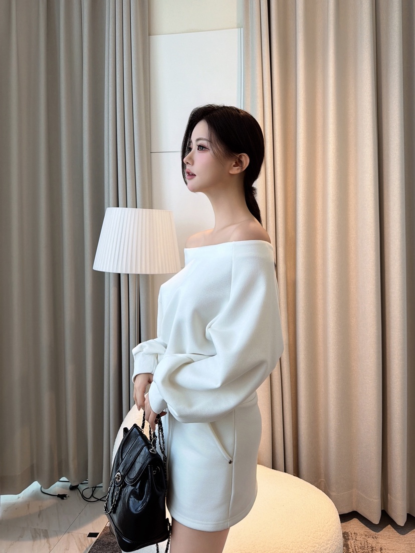 CLOTH東大門直郵女裝新品推薦真品熱賣時尚休閑套裝露肩羅紋CLOTH套裝