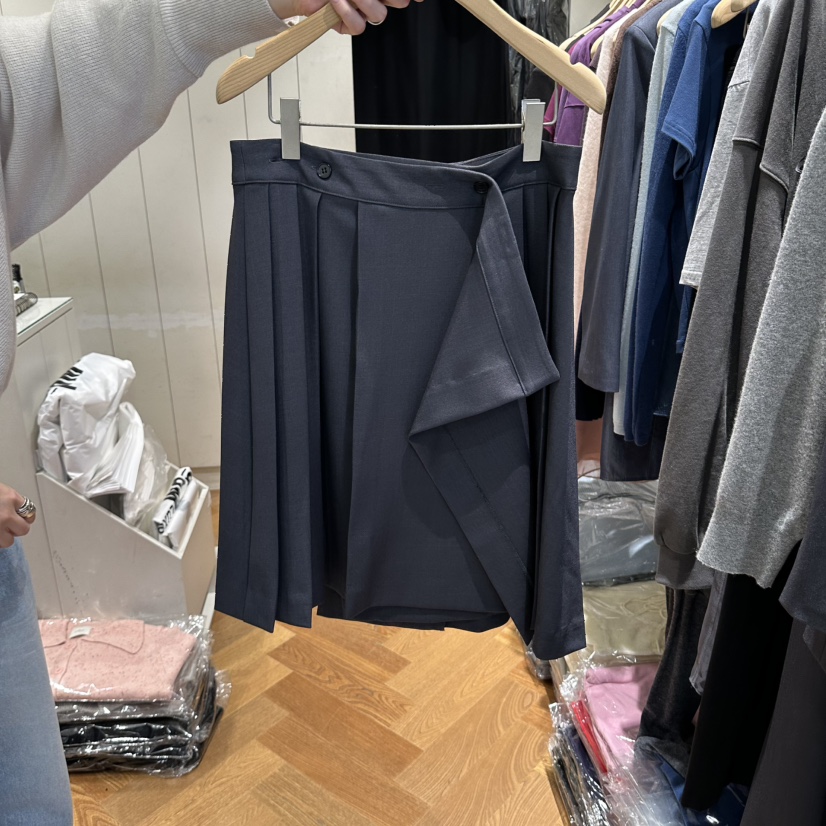 ARC東大門實拍女士新款人氣熱賣真品時尚半身裙中短裙褶皺arc en ciel半身裙/中短裙圖色1墨色
