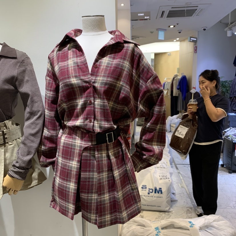 TYCHE東大門直郵女士新品人氣時尚真品推薦休閑連衣裙格紋TYCHE連衣裙圖色1