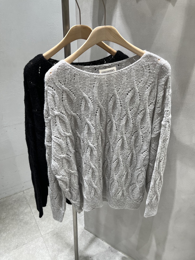 EVERCOMMERCE METICULOUSLY DESIGNED東大門代購女裝新款時尚針織衫船領EVERCOMMERCE METICULOUSLY DESIGNED針織衫