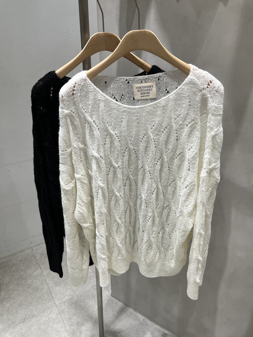 EVERCOMMERCE METICULOUSLY DESIGNED東大門代購女裝新款時尚針織衫船領EVERCOMMERCE METICULOUSLY DESIGNED針織衫