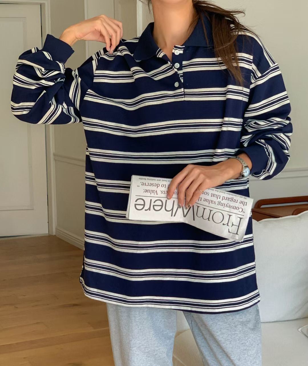 P.SHOP韓國代購女裝新品人氣真品推薦休閑熱賣時尚長袖T恤P.SHOP長袖T恤圖色3