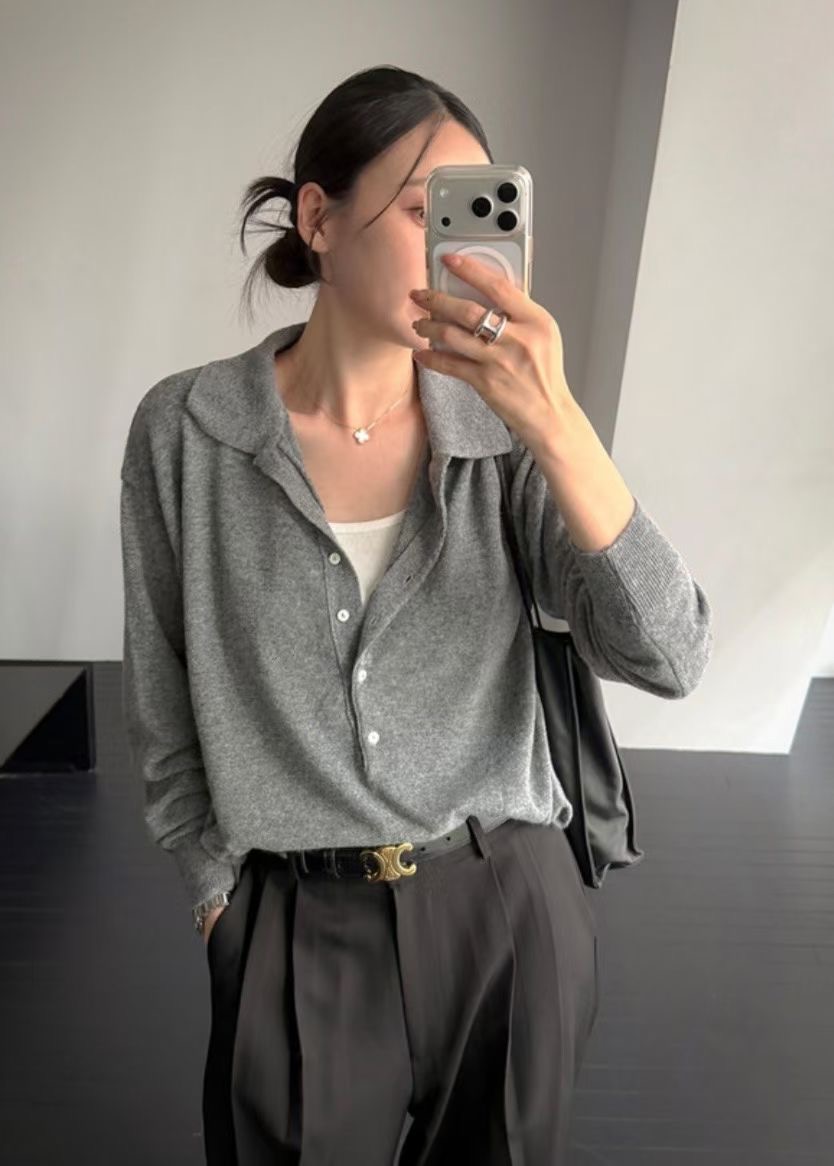 OVERNUE韓國代購女裝新品人氣時尚休閑推薦針織衫不含內搭OVERNUE針織衫圖色1