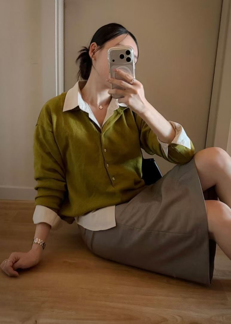 OVERNUE韓國代購女裝新品人氣時尚休閑推薦針織衫不含內搭OVERNUE針織衫圖色3