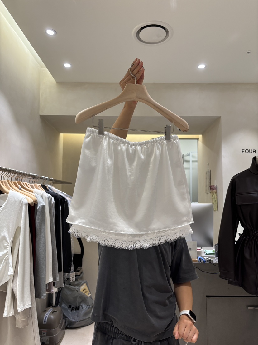 FOUREIGHT韓國代購女士新品真品休閑時尚推薦人氣熱賣短裙緞FOUR EIGHT短裙