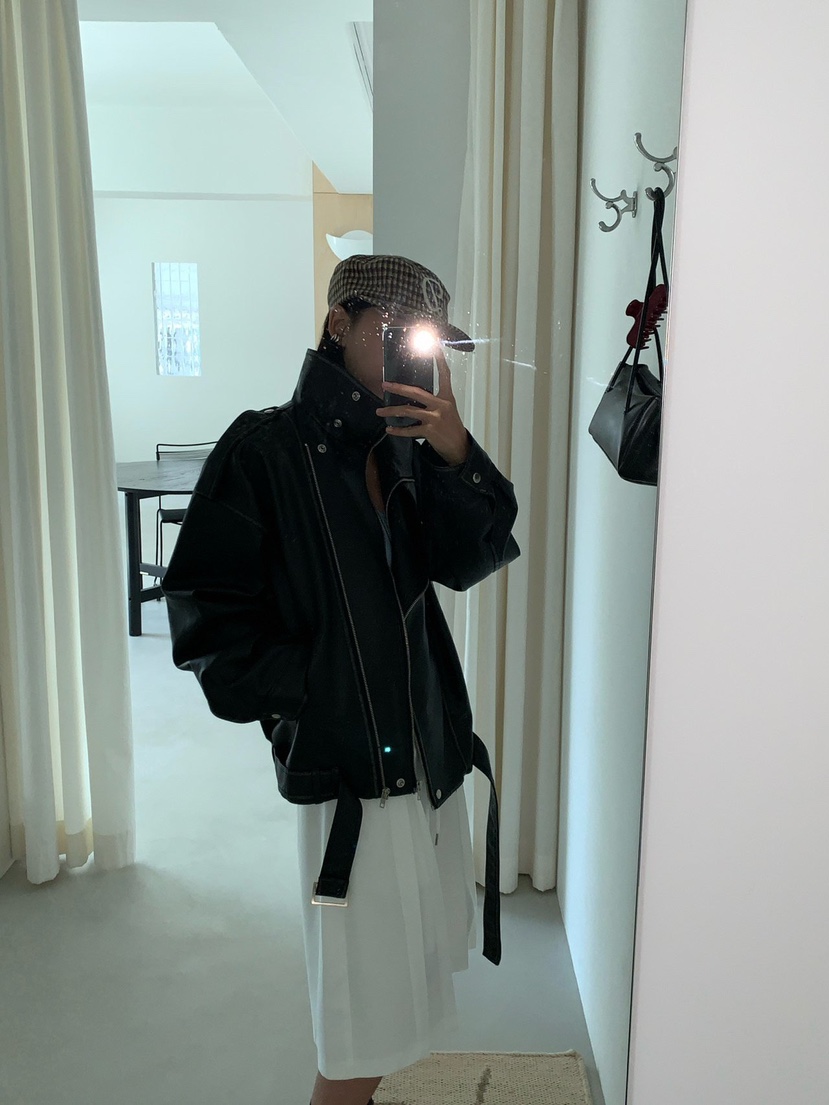 REVE CITE-L東大門代購女裝新品人氣時尚熱賣休閑皮衣水洗REVE CITE-L皮衣
