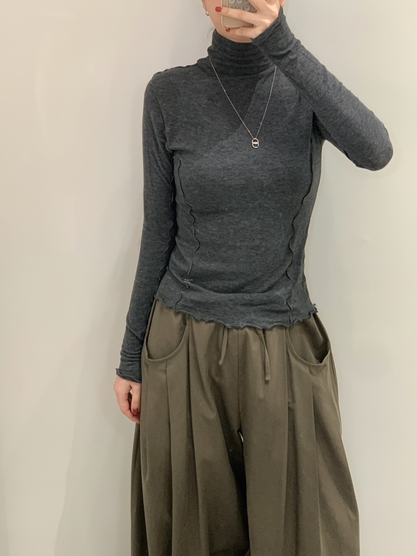MOMENTUM東大門實拍女裝新款熱賣休閑人氣職業長袖T恤高領MOMENTUM長袖T恤