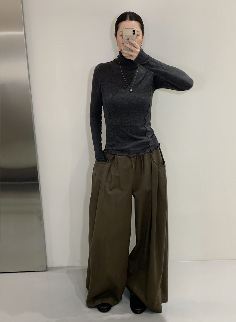 MOMENTUM東大門實拍女裝新款熱賣休閑人氣職業長袖T恤高領MOMENTUM長袖T恤