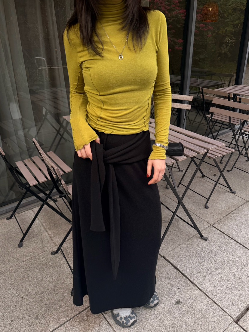MOMENTUM東大門實拍女裝新款熱賣休閑人氣職業長袖T恤高領MOMENTUM長袖T恤