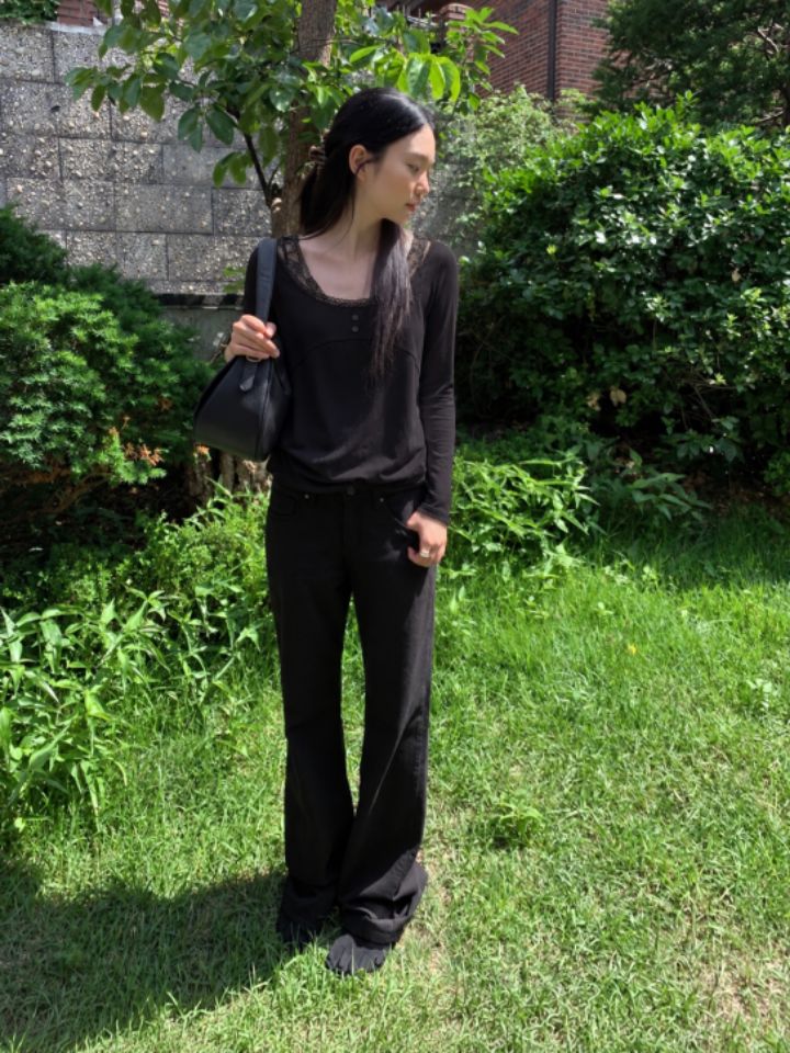 HEY/TO SEWING東大門代購女裝新款真品人氣長袖T恤柔軟BY HEY/TO SEWING長袖T恤
