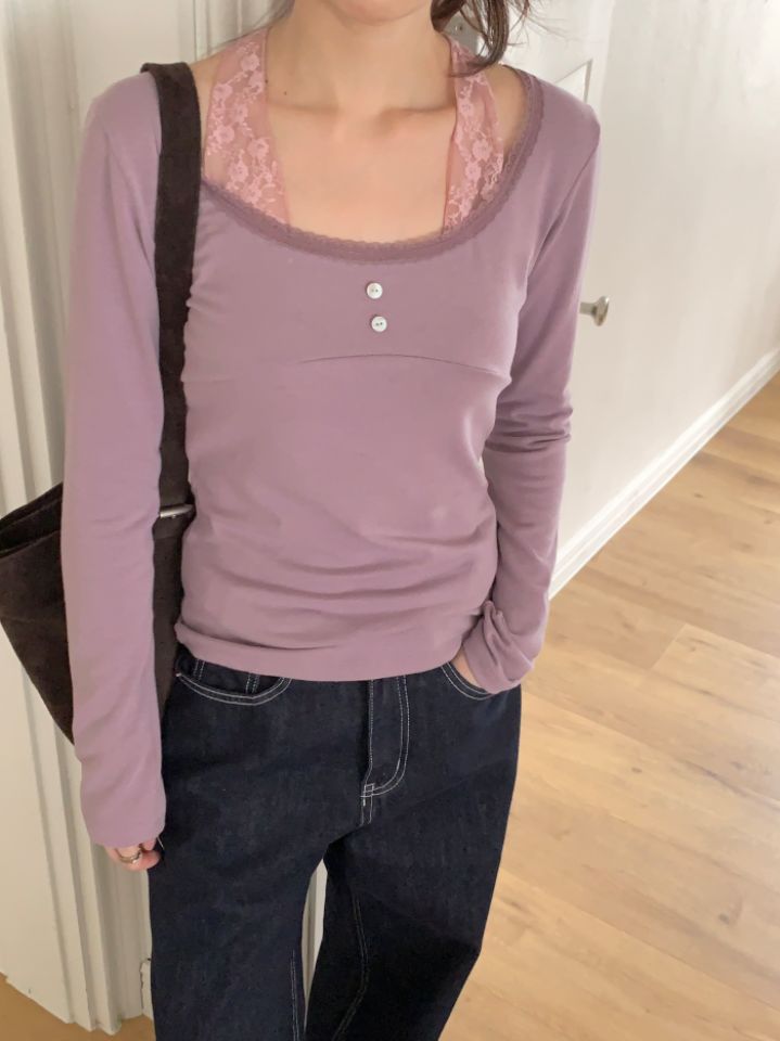 HEY/TO SEWING東大門代購女裝新款真品人氣長袖T恤柔軟BY HEY/TO SEWING長袖T恤