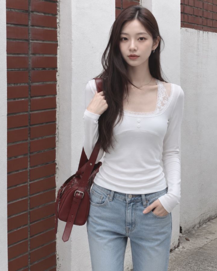 HEY/TO SEWING東大門代購女裝新款真品人氣長袖T恤柔軟BY HEY/TO SEWING長袖T恤圖色2