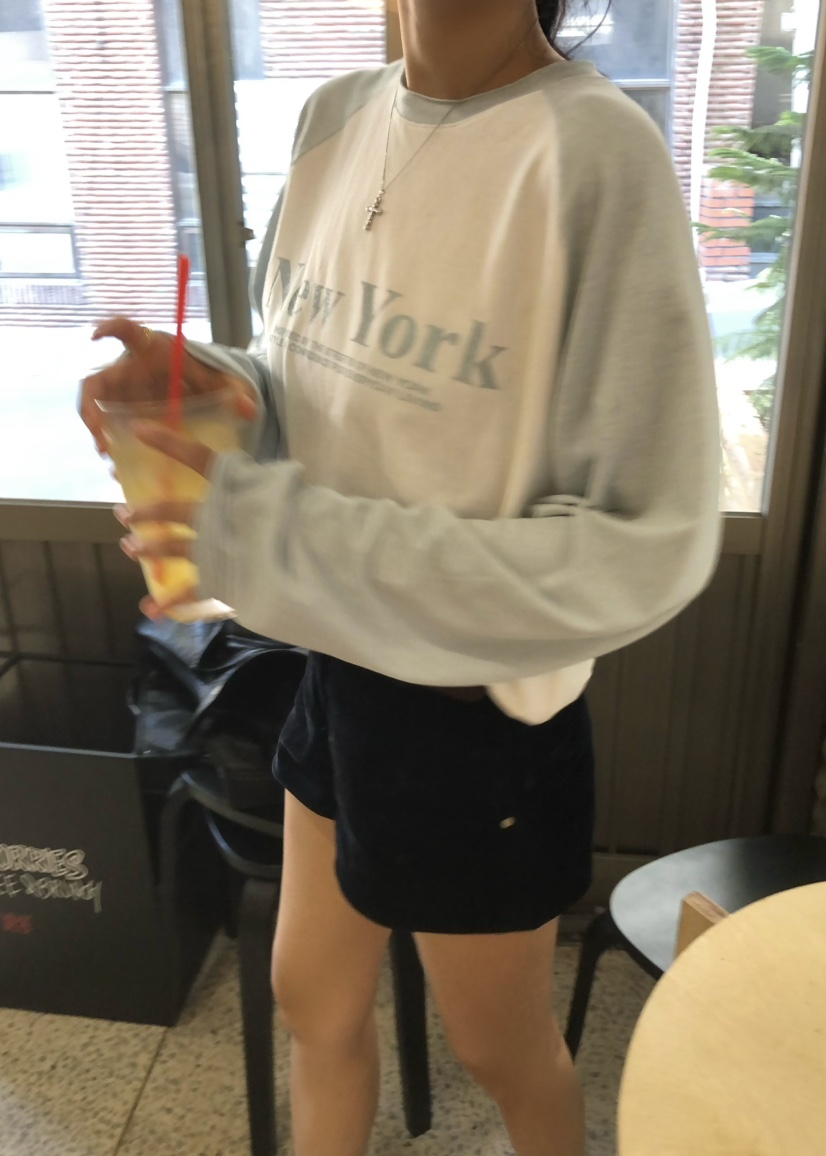 OUPPT東大門實拍女裝新款休閑時尚真品推薦長袖T恤插肩袖OUPPT長袖T恤