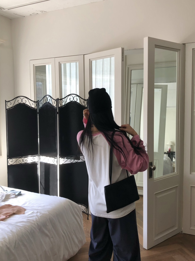 OUPPT東大門實拍女裝新款休閑時尚真品推薦長袖T恤插肩袖OUPPT長袖T恤