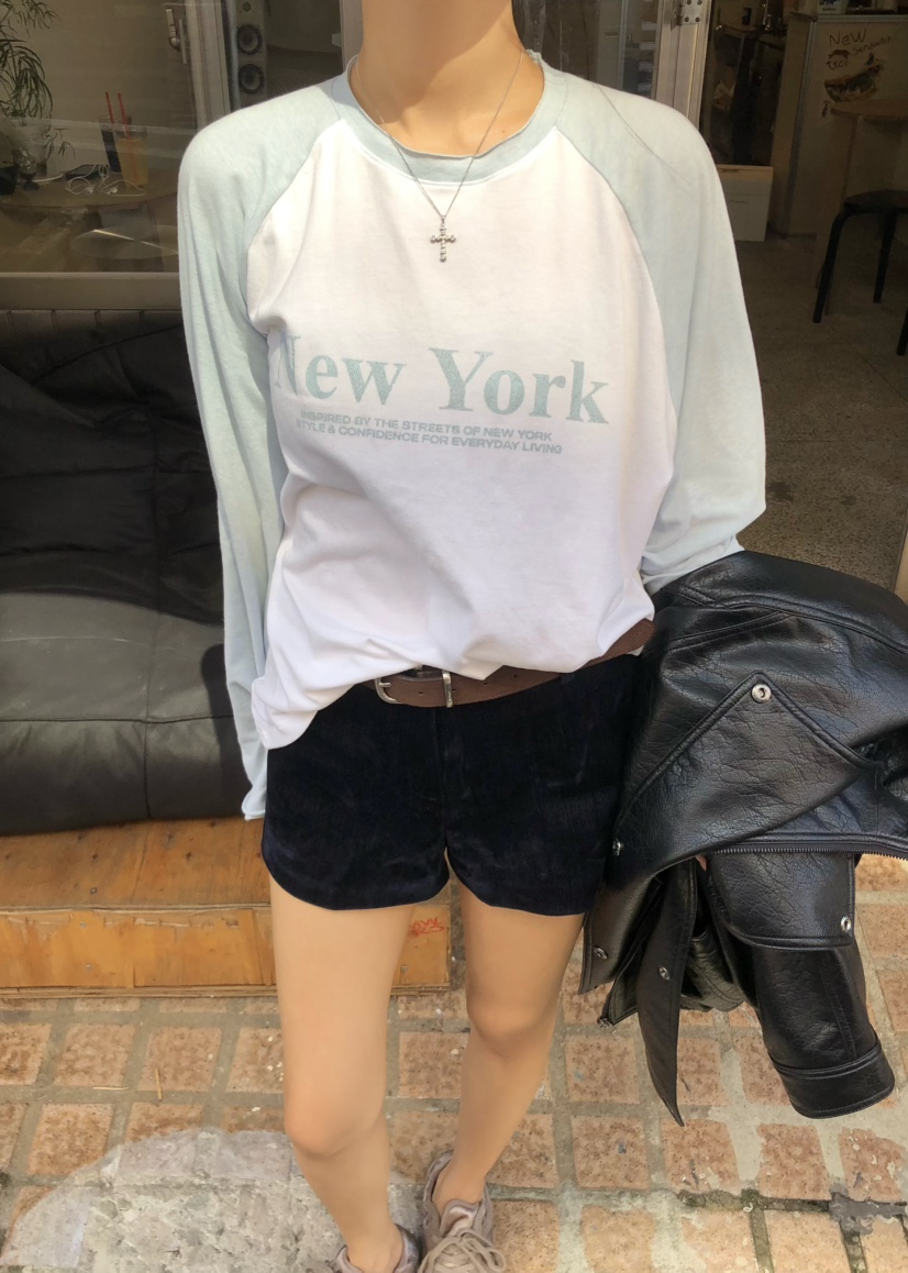 OUPPT東大門實拍女裝新款休閑時尚真品推薦長袖T恤插肩袖OUPPT長袖T恤圖色3