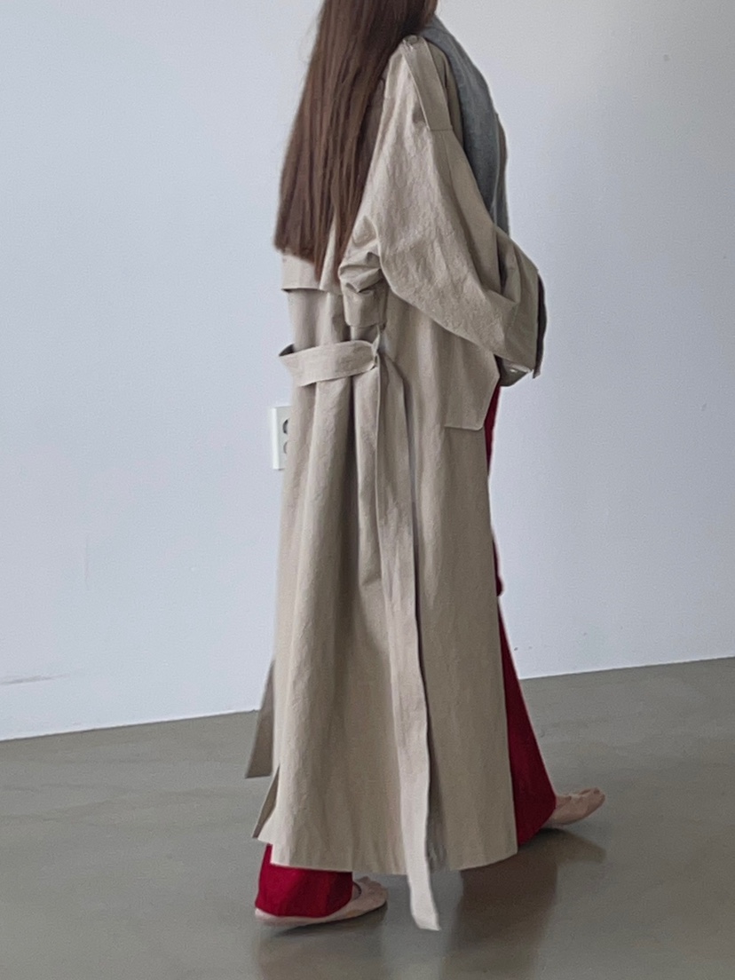 ANOTHER AVENUE韓國直郵女裝新品休閑熱賣長款風衣含腰帶ANOTHER AVENUE長款風衣