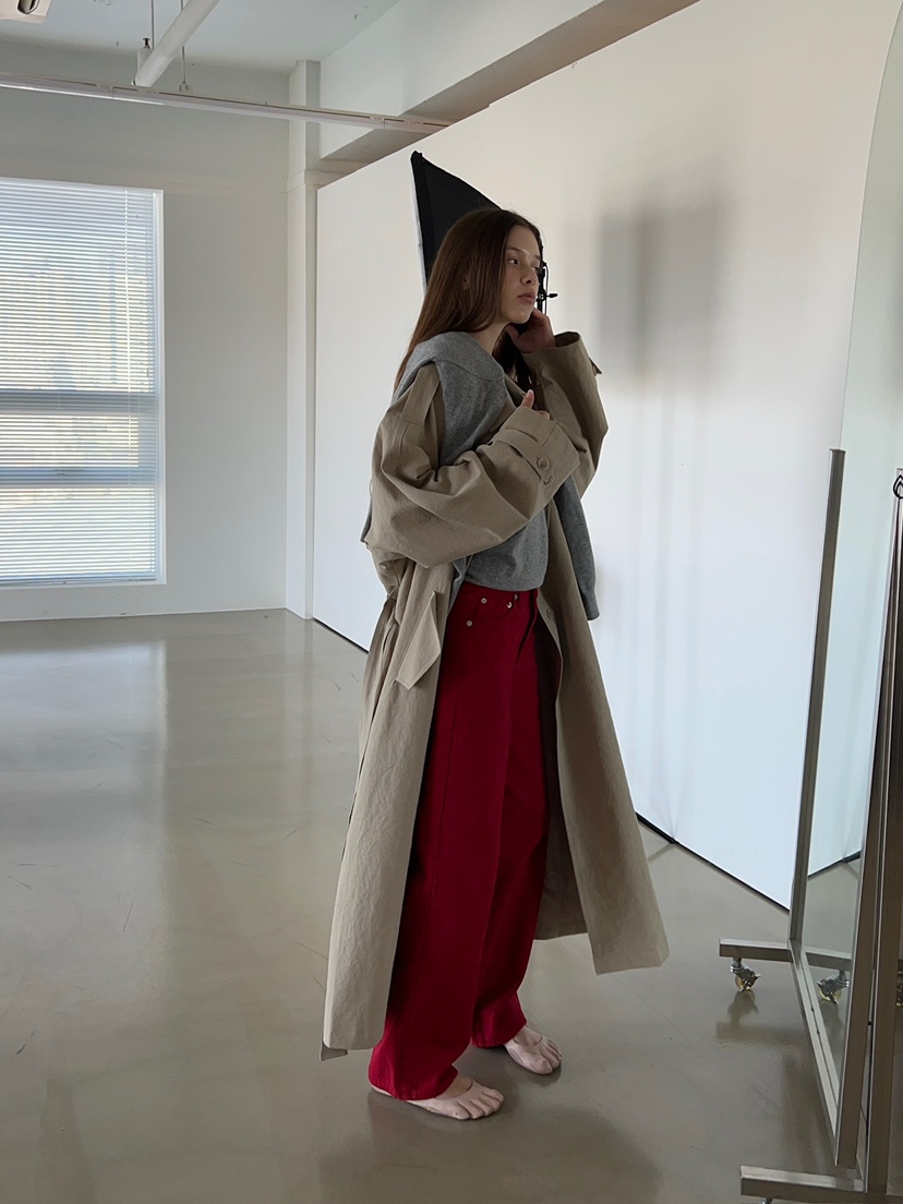 ANOTHER AVENUE韓國直郵女裝新品休閑熱賣長款風衣含腰帶ANOTHER AVENUE長款風衣