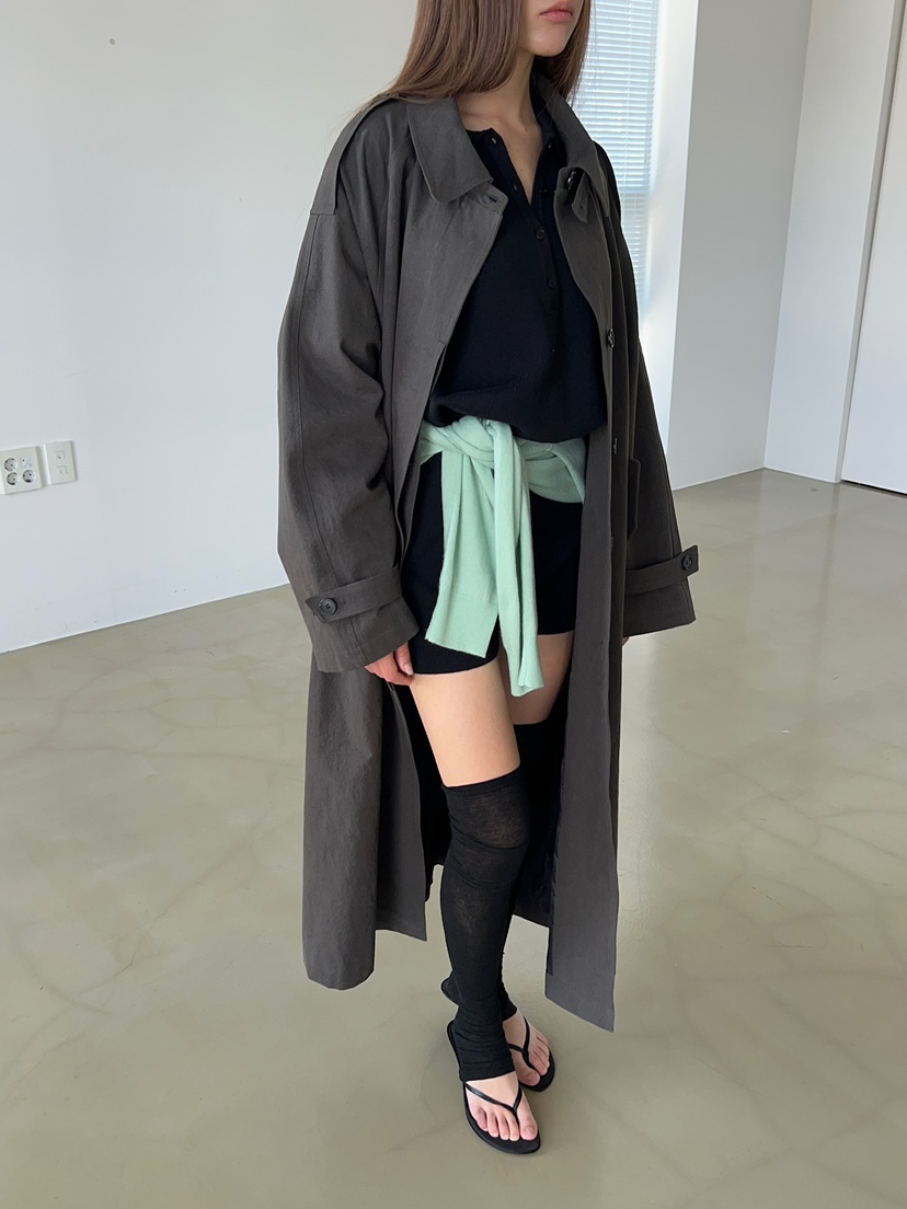 ANOTHER AVENUE韓國直郵女裝新品休閑熱賣長款風衣含腰帶ANOTHER AVENUE長款風衣