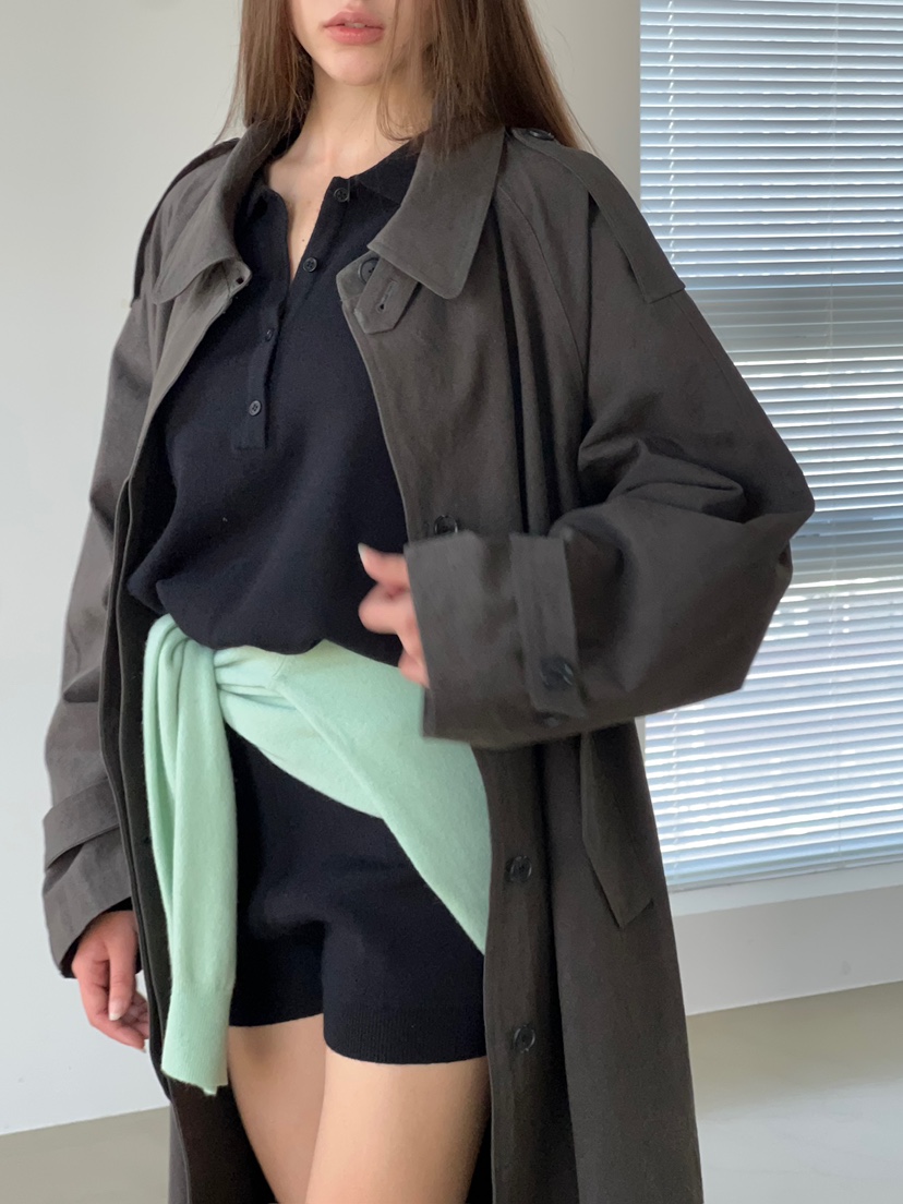 ANOTHER AVENUE韓國直郵女裝新品休閑熱賣長款風衣含腰帶ANOTHER AVENUE長款風衣