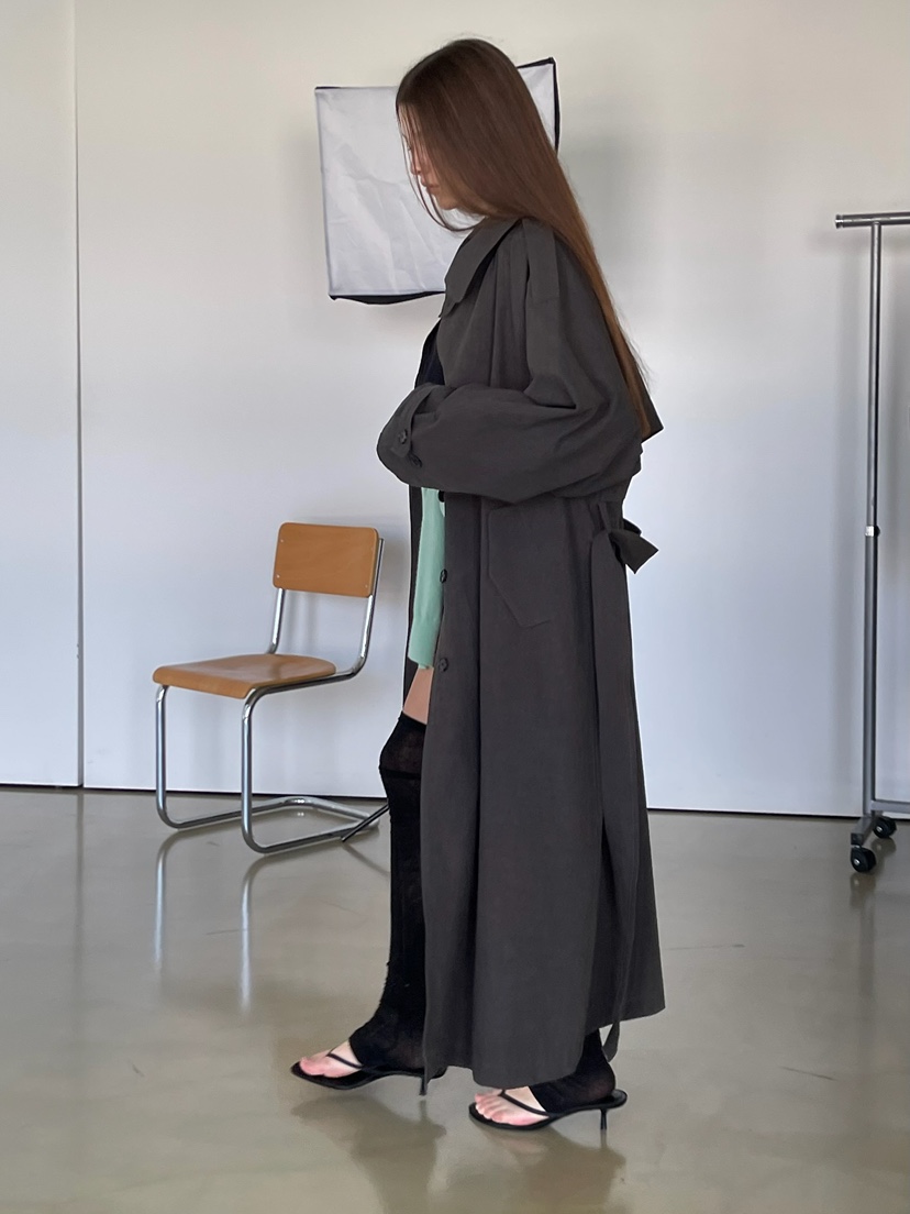 ANOTHER AVENUE韓國直郵女裝新品休閑熱賣長款風衣含腰帶ANOTHER AVENUE長款風衣