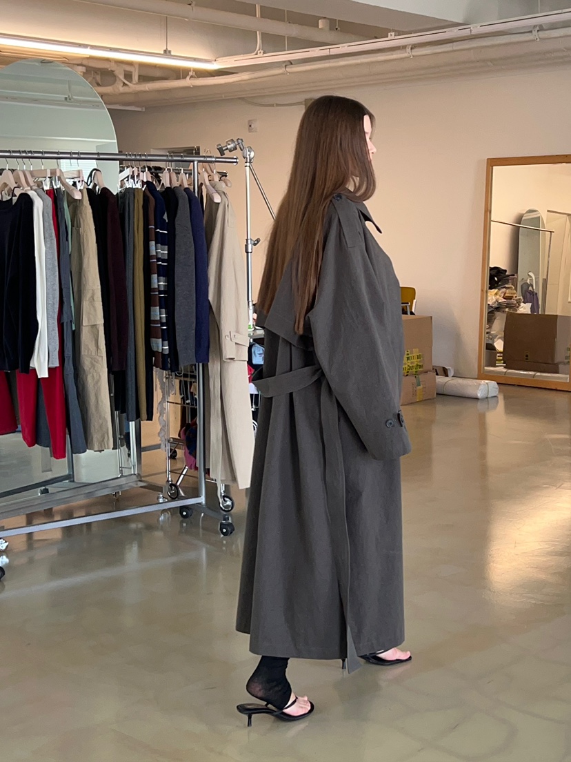 ANOTHER AVENUE韓國直郵女裝新品休閑熱賣長款風衣含腰帶ANOTHER AVENUE長款風衣