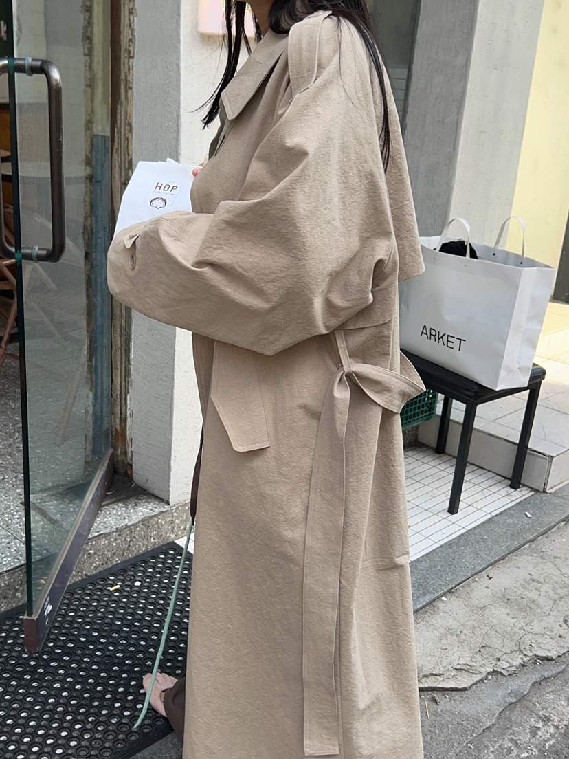 ANOTHER AVENUE韓國直郵女裝新品休閑熱賣長款風衣含腰帶ANOTHER AVENUE長款風衣