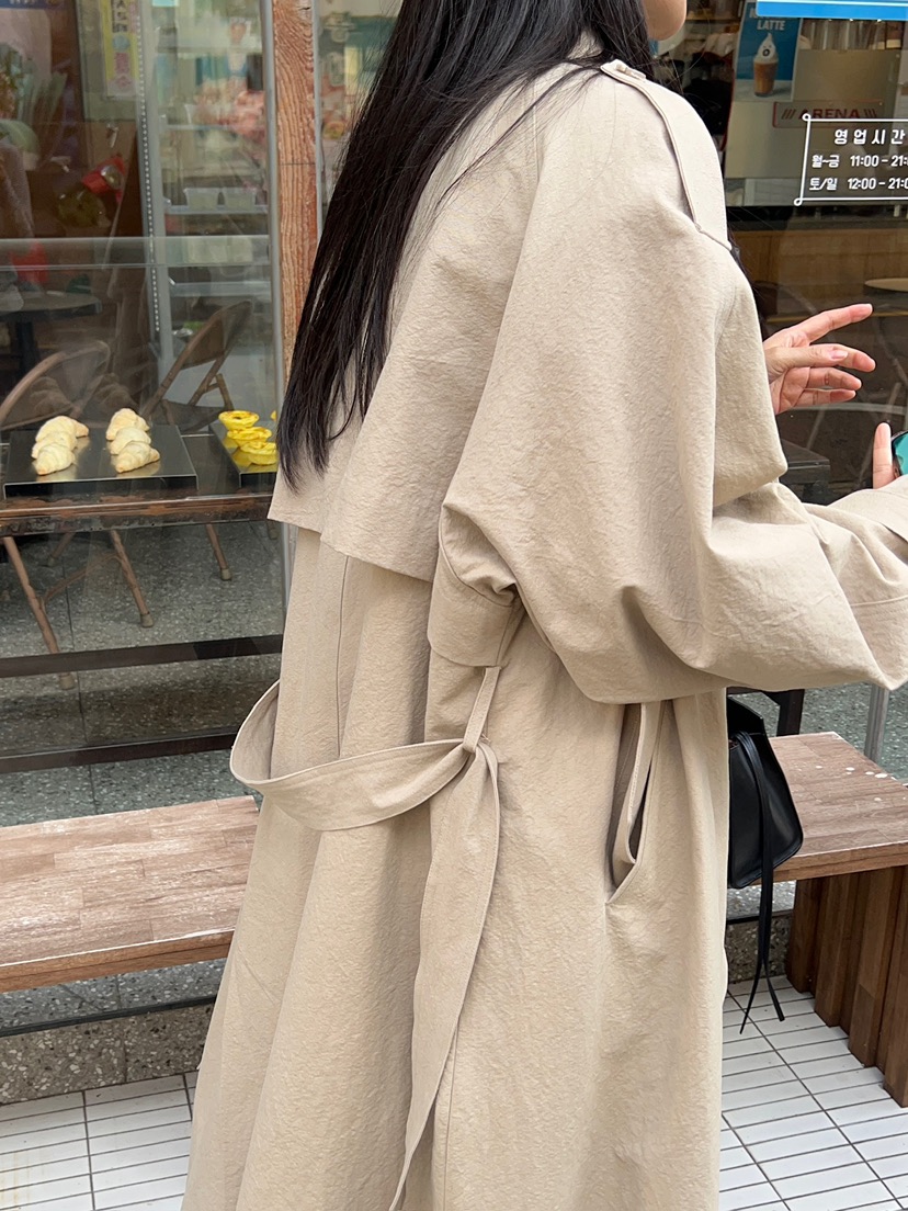 ANOTHER AVENUE韓國直郵女裝新品休閑熱賣長款風衣含腰帶ANOTHER AVENUE長款風衣