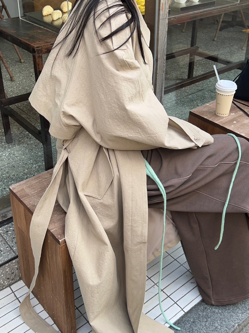 ANOTHER AVENUE韓國直郵女裝新品休閑熱賣長款風衣含腰帶ANOTHER AVENUE長款風衣