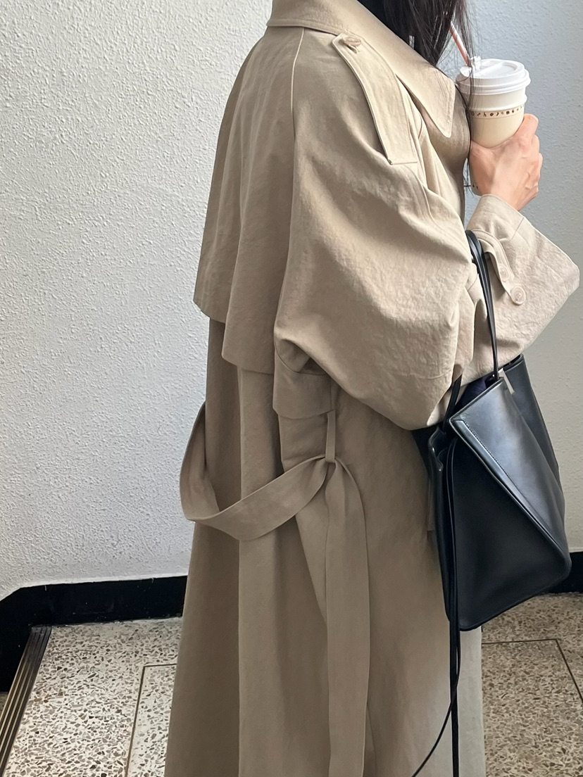 ANOTHER AVENUE韓國直郵女裝新品休閑熱賣長款風衣含腰帶ANOTHER AVENUE長款風衣