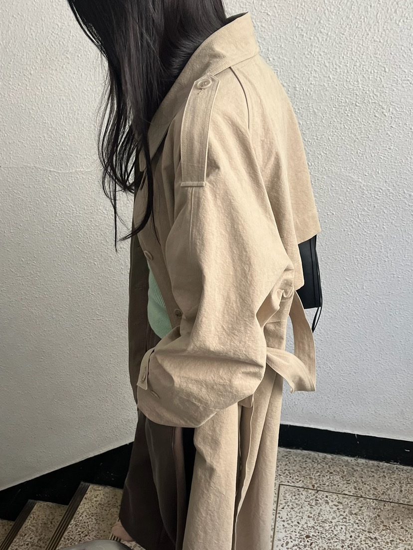 ANOTHER AVENUE韓國直郵女裝新品休閑熱賣長款風衣含腰帶ANOTHER AVENUE長款風衣