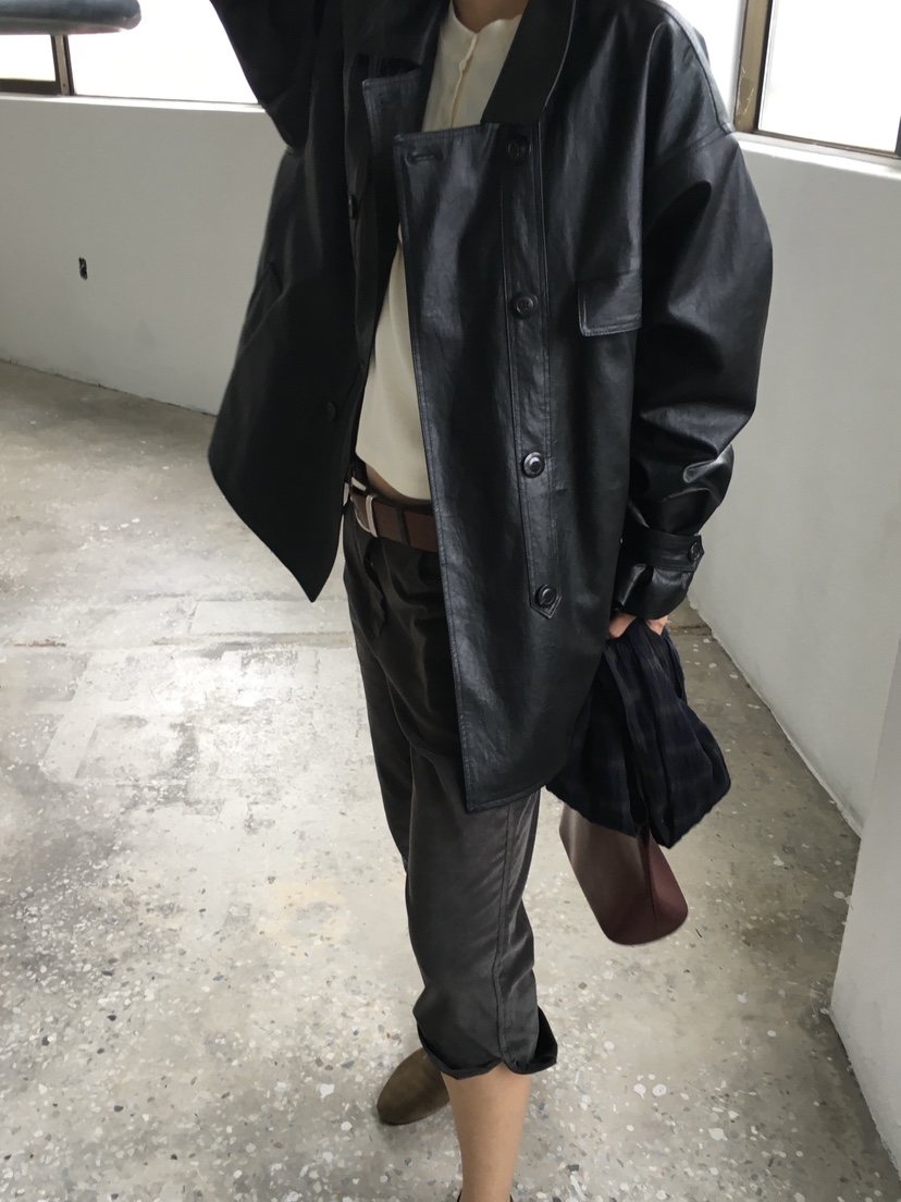 TREMA韓國代購女裝新款熱賣時尚休閑真品人氣推薦皮衣皮革TREMA皮衣