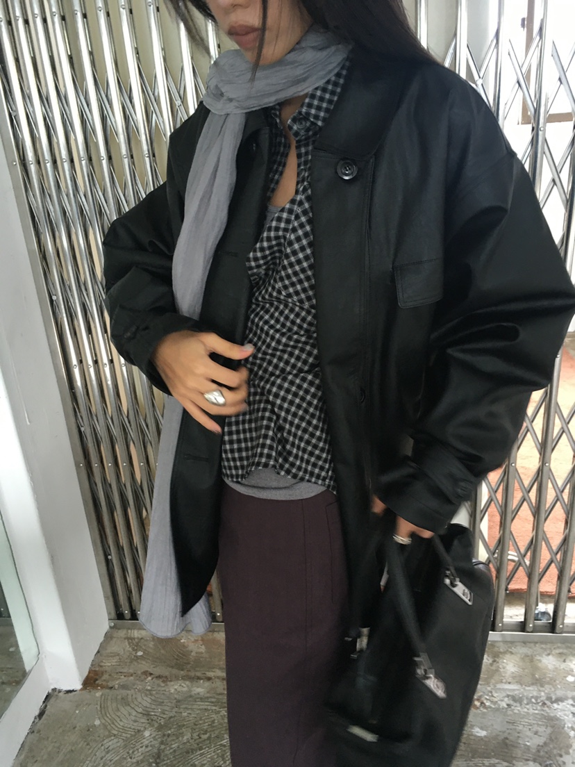 TREMA韓國代購女裝新款熱賣時尚休閑真品人氣推薦皮衣皮革TREMA皮衣
