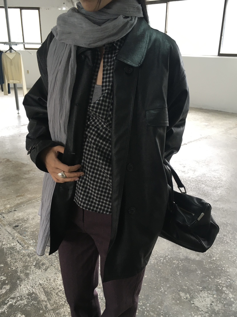 TREMA韓國代購女裝新款熱賣時尚休閑真品人氣推薦皮衣皮革TREMA皮衣