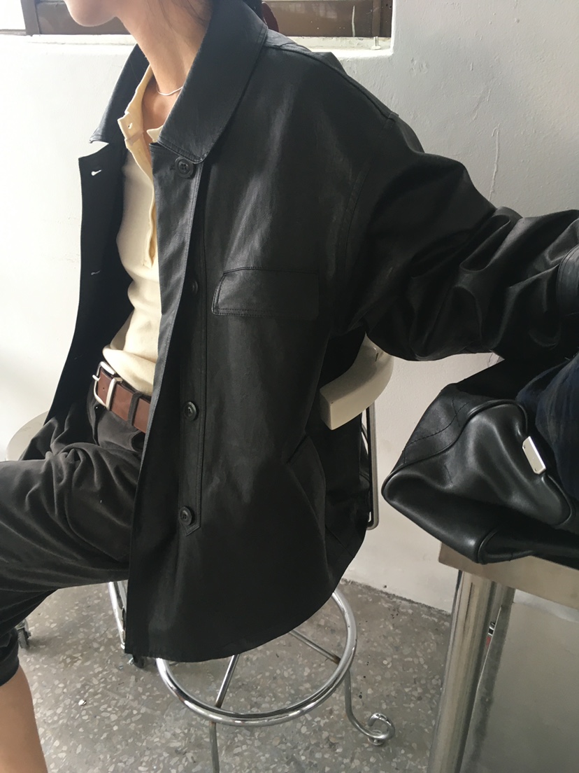 TREMA韓國代購女裝新款熱賣時尚休閑真品人氣推薦皮衣皮革TREMA皮衣