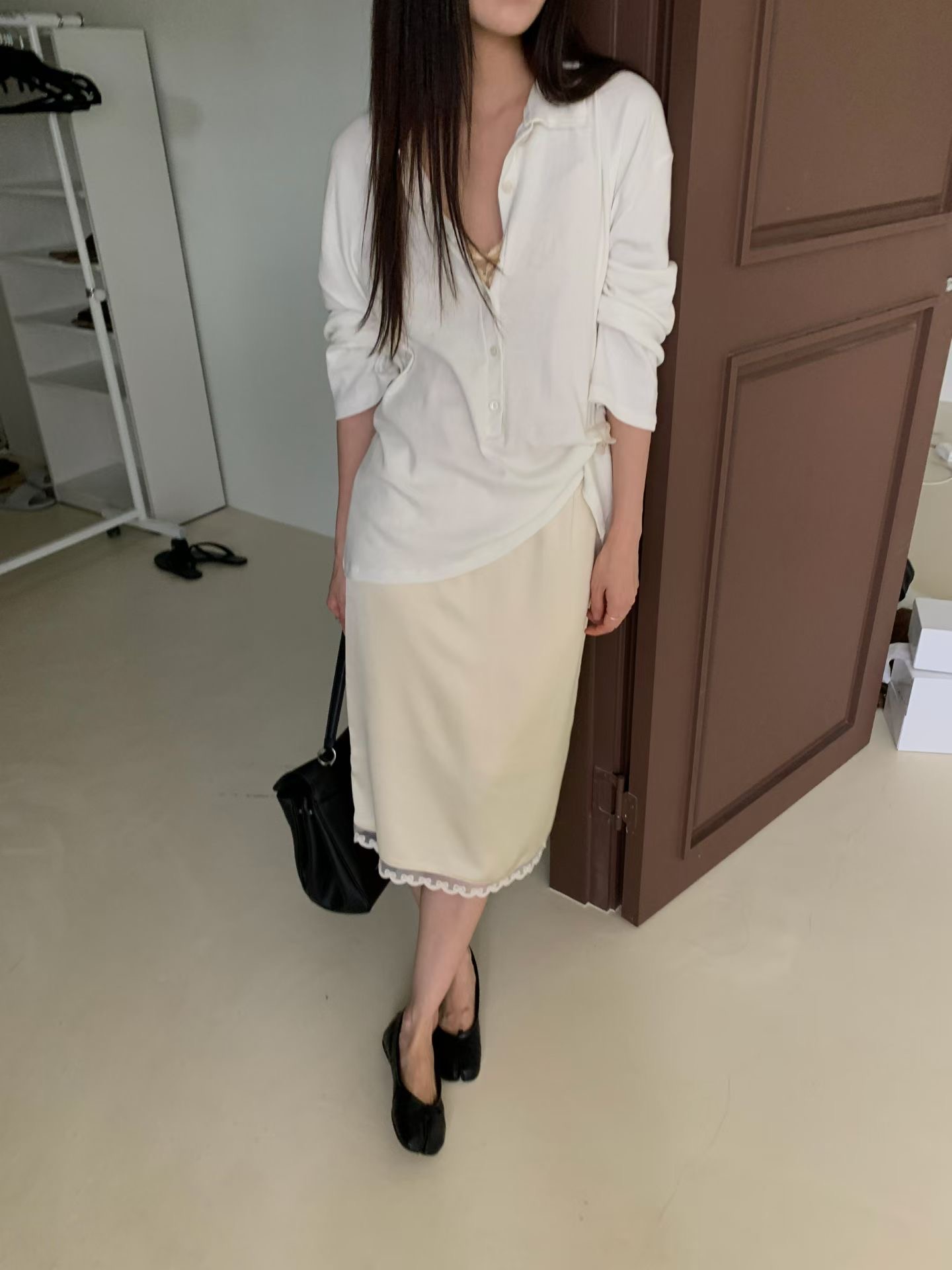 OVERNUE韓國代購女裝新品熱賣時尚休閑真品半身裙中短裙緞OVERNUE半身裙/中短裙