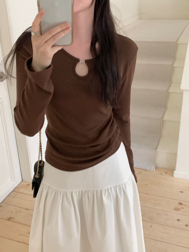 HEY/TO SEWING東大門實拍女裝新品人氣熱賣休閑長袖T恤BY HEY/TO SEWING長袖T恤