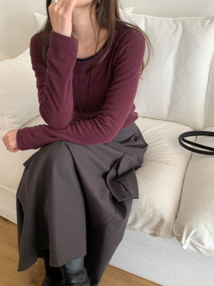 HEY/TO SEWING東大門代購女裝新款熱賣職業長裙人字紋口袋BY HEY/TO SEWING長裙