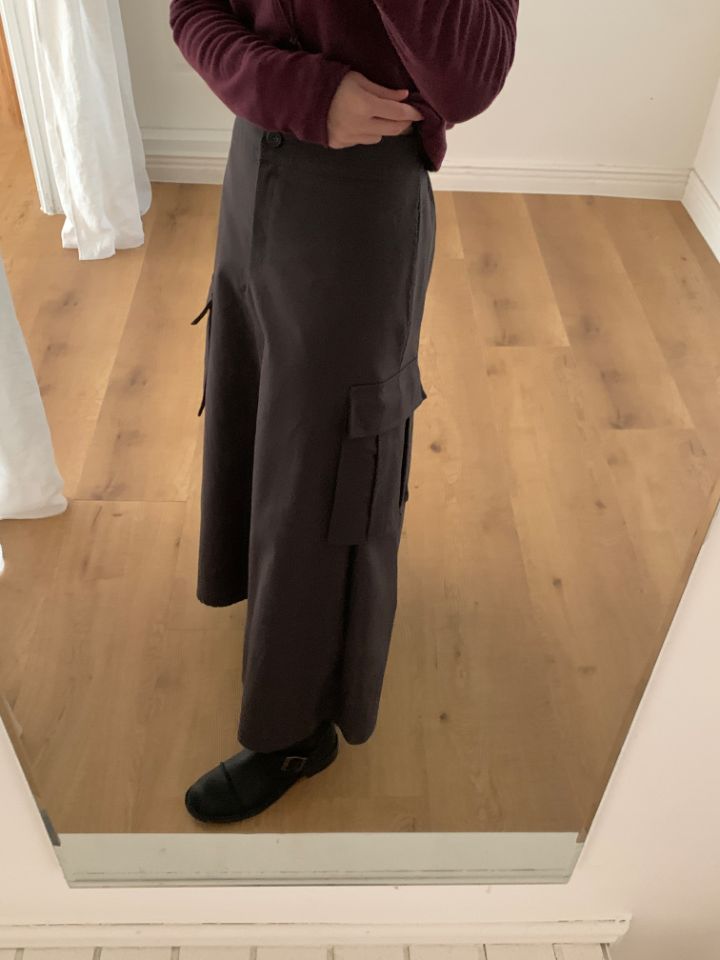 HEY/TO SEWING東大門代購女裝新款熱賣職業長裙人字紋口袋BY HEY/TO SEWING長裙