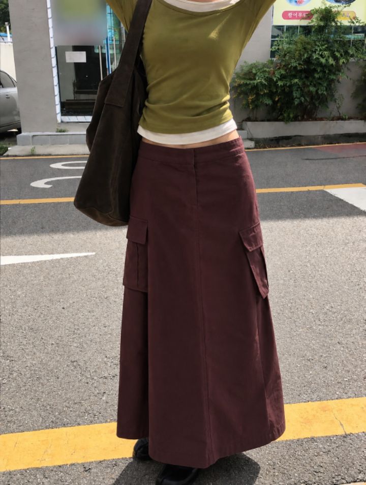 HEY/TO SEWING東大門代購女裝新款熱賣職業長裙人字紋口袋BY HEY/TO SEWING長裙