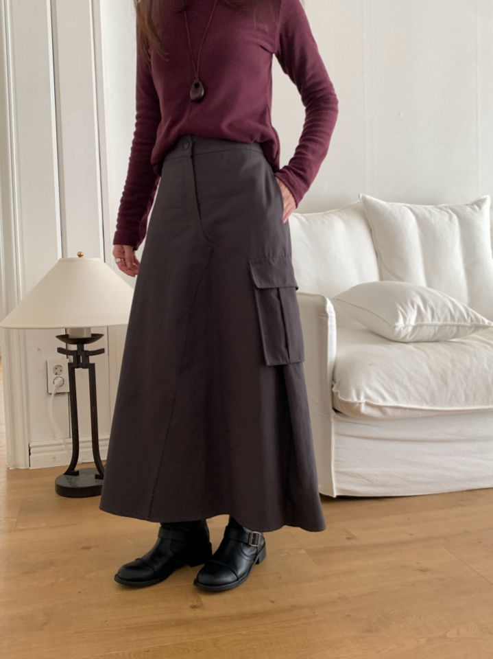 HEY/TO SEWING東大門代購女裝新款熱賣職業長裙人字紋口袋BY HEY/TO SEWING長裙
