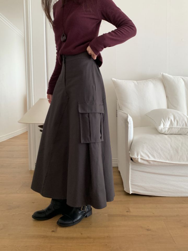 HEY/TO SEWING東大門代購女裝新款熱賣職業長裙人字紋口袋BY HEY/TO SEWING長裙圖色2
