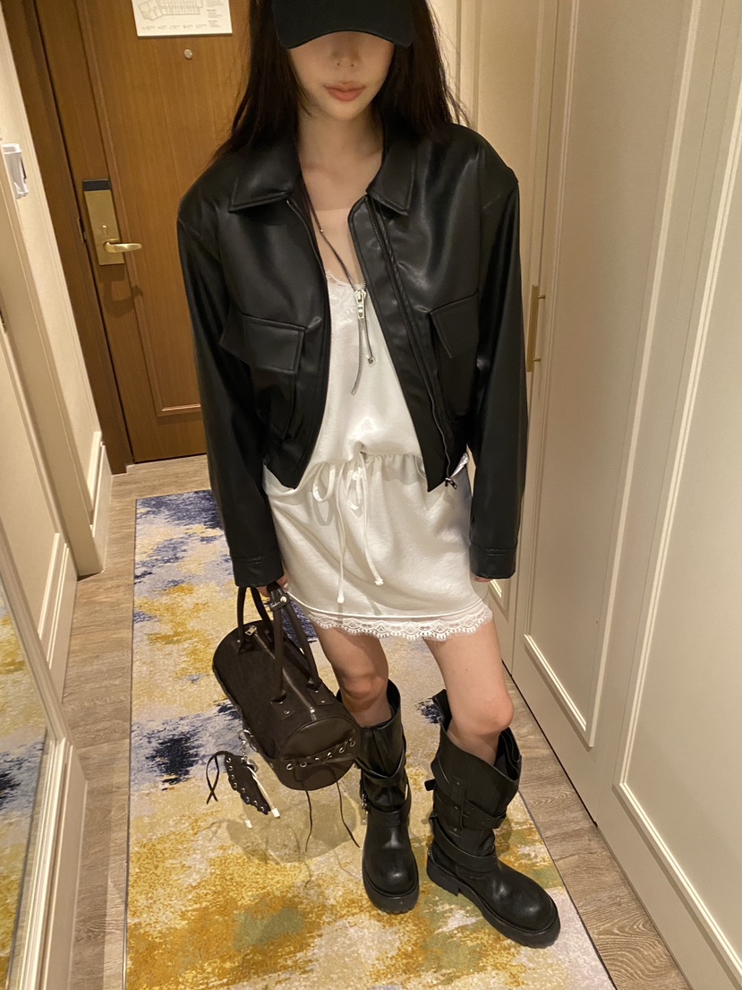 FOUREIGHT東大門直郵女裝新款真品休閑熱賣推薦時尚人氣皮衣FOUR EIGHT皮衣
