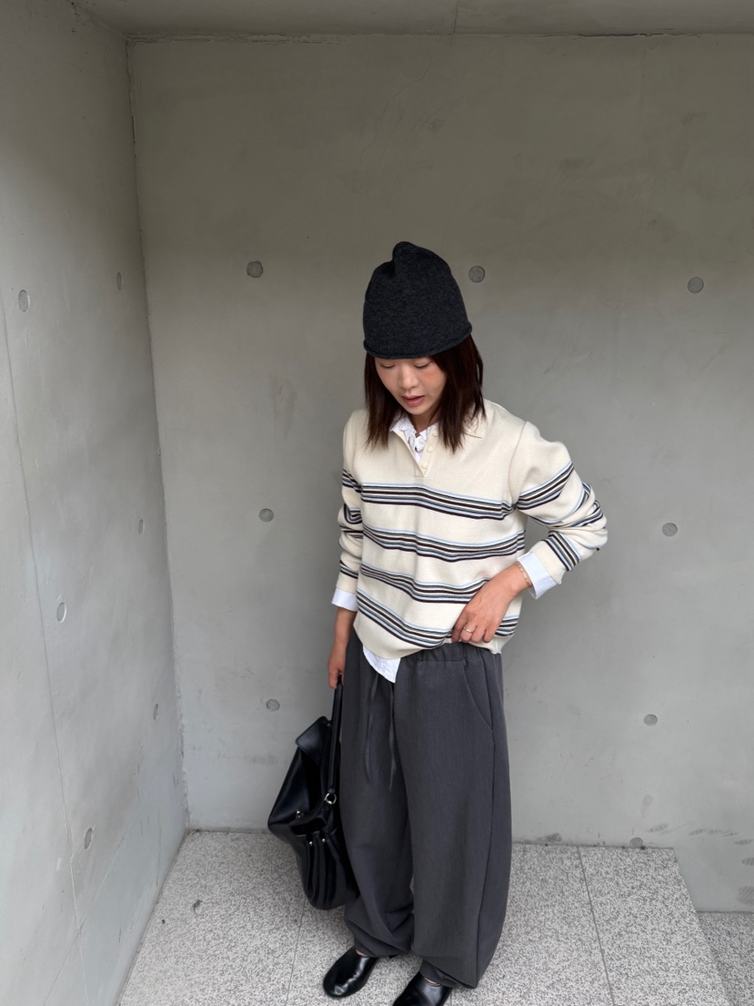 OLI SEOUL東大門代購女士新款真品推薦人氣休閑針織衫條紋OLI SEOUL針織衫