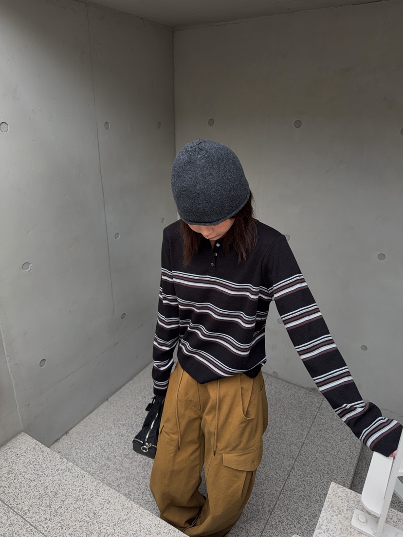 OLI SEOUL東大門代購女士新款真品推薦人氣休閑針織衫條紋OLI SEOUL針織衫