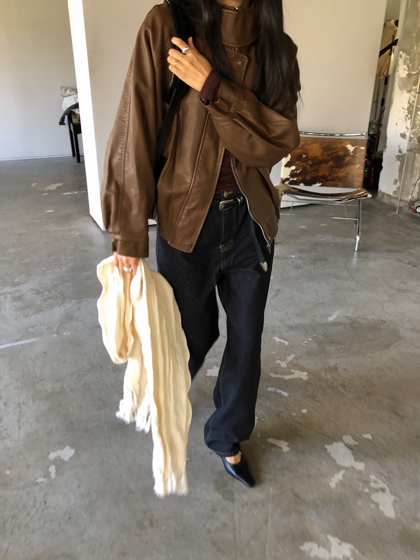 MURMUR東大門代購女士新品真品推薦熱賣職業夾克水洗皮革MURMUR夾克